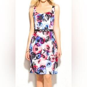 Luxe by Carmen Dress Women's 10 Floral Sleeveless‎  Colorful (g98)
